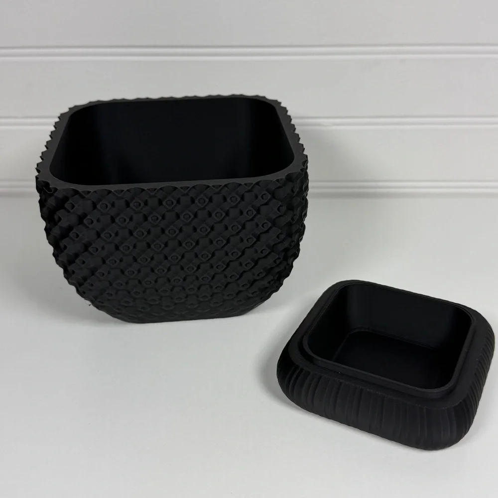 Connect Planter, Tabletop Indoor Flower Pot, Geometric Design, Textured Planter